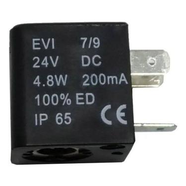 Imagem de Bobina Solenoide 24V Para Válvula Pneumática Orifício 9Mm