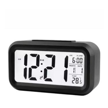 Imagem de Relógio de Mesa Digital Led Despertador Data Temperatura(Preto)