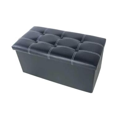 Imagem de Caixa Organizadora Dobrável Couro Sintético 73x33x35cm com Tampa – Grande, Reforçada