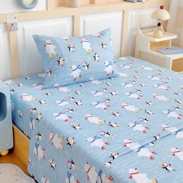 Imagem de Homilay Jogo de lençol solteiro infantil - 3 peças de lençol para meninos, meninas, adolescentes, crianças pequenas, bolsos profundos de fácil ajuste, respirável, sem rugas, aconchegante, macio com
