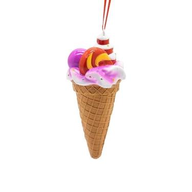 Imagem de Nishiyuenyi Enfeite de Casquinha de Sorvete, Decoração de Sobremesa, Adereço para Fotos, árvore de Natal, Decoração Pendurada, Pingente de Natal para Festa, Artig, Roxo, Tamanho real