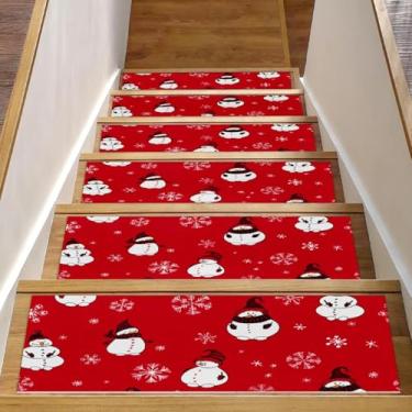 Imagem de Tapete antiderrapante para escadas de 20,3 cm x 76,2 cm (pacote com 15) para degraus de madeira, tapetes de escada para ambientes internos com velcro, tapete antiderrapante para crianças idosas e cães