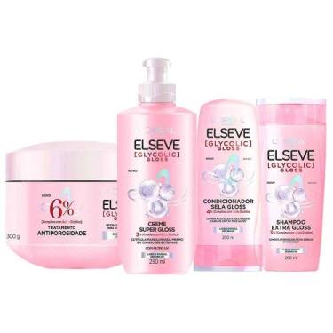 Imagem de Elseve Glycolic Gloss Kit - Shampoo + Condicionador + Creme Super Glos