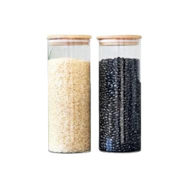 Imagem de Kit Pote Hermético de Vidro 1500ml com Tampa Bambu(2)