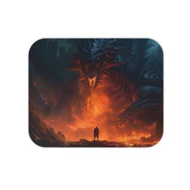 Imagem de Mouse Pad em Tecido - Dragons - Dragão Gigante vs Guerreiro