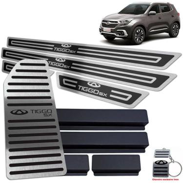 Imagem de Descanso Soleira Chery Tiggo 5X 2019 2020 Preto Alto Relevo