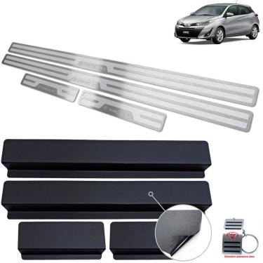 Imagem de Soleira Aço Inox Alto Relevo Prata Toyota Yaris XL 2019-2022