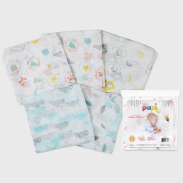 Imagem de Fralda Neutra Papi Super Luxo Bebê 65x65cm 5 Un Sortidas
