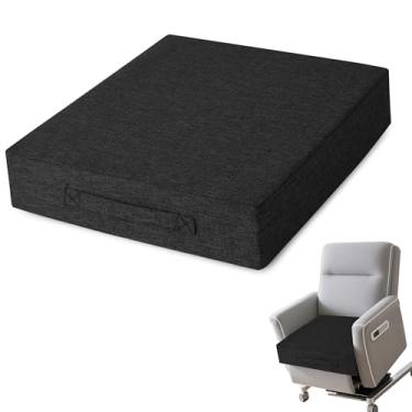 Imagem de AddGrace Almofadas reclináveis para idosos, almofada de assento grossa, 50,8 x 50,8 x 10,2 cm, com suporte antiderrapante e capa lavável para poltrona, poltrona, cadeiras, preto