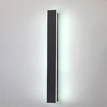 Imagem de Luminária de parede interna moderna LED de tira longa, luminária de parede de escada da moda 3000K/4500K/6500K, arandela de acrílico preta minimalista para interior, quarto, sala de estar, i