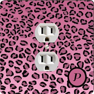 Imagem de Rikki Knight 2590 Outlet Letra "Q" Rosa Claro Estampa de Leopardo Monograma Placa de Saída