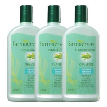 Imagem de Kit 3 Condicionador Cabelo Misto 320ml Chá Verde Farmaervas