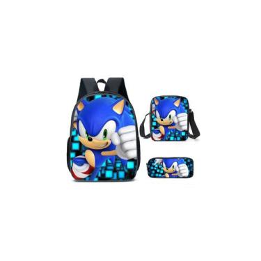 Imagem de Mochila de ombro Sonic Anime, capa de poliéster 20L - Lightbek Officia