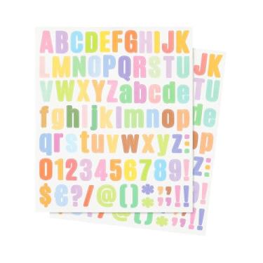 Imagem de PATIKIL Adesivos de letras de 2,8 cm, 12 folhas autoadesivas do alfabeto adesivos de letras de PVC para decoração de tampa de porta de janela de caixa de correio, colorido