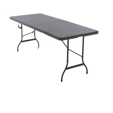 Imagem de Mesa Maleta Dobrável Portátil 1,80 m Com Alça Camping Eventos Interno Externo Multifuncional (Preto)