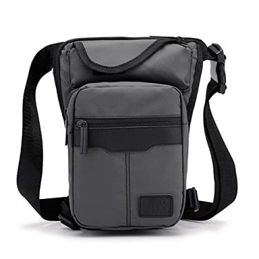 Imagem de Bolsa de perna de caminhada e ciclismo, bolsa de cintura multifuncional, bolsa de perna de náilon masculina, pochete de motocicleta, casual, ombro cruzado, coxa, cinto de quadril, bolsa de cintura
