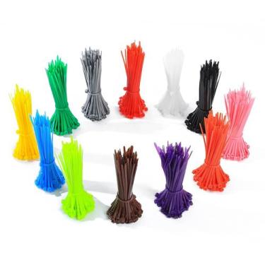 Imagem de Abraçadeiras coloridas HexinYigjly 3x100mm 1200 unidades