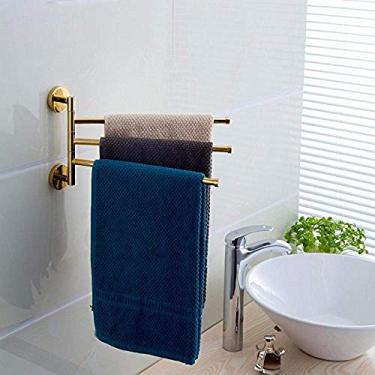 Imagem de Suporte de parede para banheiro rack de banheiro cabide trilho giratório de cobre