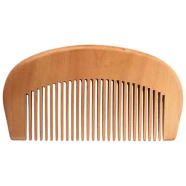 Imagem de Pente de Madeira P/Barba e Bigode Curvo CláSsico Meia Lua Ant Frizz Masculino Barbearia