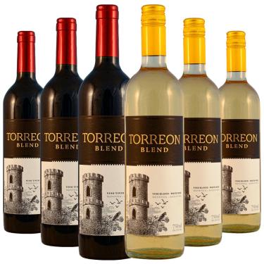Imagem de Kit 6 Garrafas Torreon Tinto e Branco