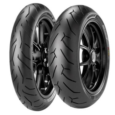 Imagem de Par Pneu 120 70 R17 e 190 55 R17 Diablo Rosso 2 Pirelli Uso Sem Câmara