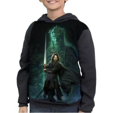 Imagem de Moletom Infantil Senhor Dos Aneis Aragorn - smoke, Preto, 14