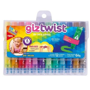 Imagem de Giz Cera Retratil Twist Jumbo 12 Cores - Tris