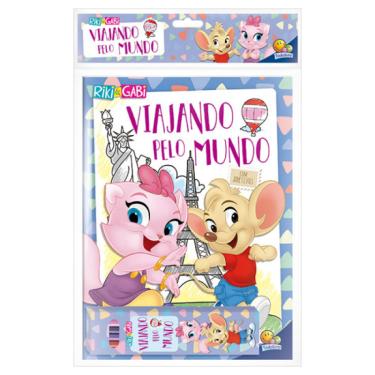 Imagem de Kit Livro e Lapis de Cor Viajando pelo Mundo Riki & Gabi - Todolivro