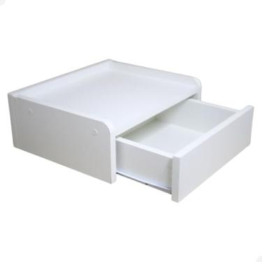 Imagem de Mesa de Cabeceira Suspensa MDF Criado Com Gaveta (Branco)