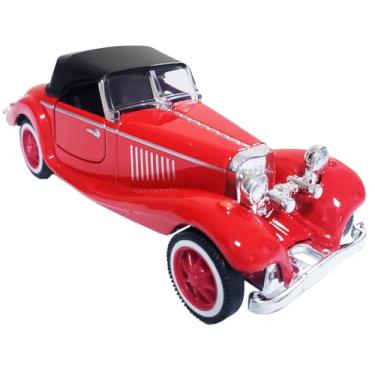 Imagem de Carrinho De Ferro Mercedes 500k Miniatura Vintage Coleção 1/32 Clássicos (Vermelho)