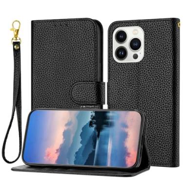 Imagem de Capa de suporte de cartão de couro magnético para Samsung Galaxy A50 A70 A40 A30 A20s A10e A7 2018 M54 M14 M53 M33 Flip Litchi Cover, preta, para Galaxy A03 Core