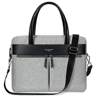 Imagem de Cartinoe Laptop Tote Bag, Women Waterproof Laptop Bag Briefcase RFID Blocking Ultrathin Nylon Business Ladies Work Handbag Shoulder Messenger Carrying Bag for 14 15 inch MacBook Ultrabook, Grey
