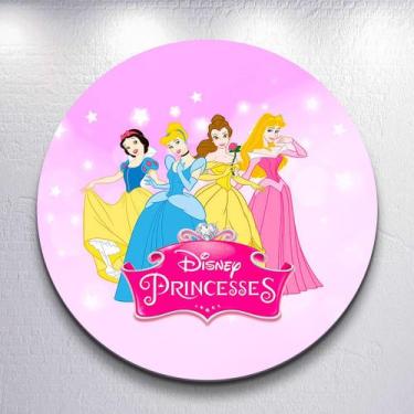 Imagem de Capas Painel Festa Infantil Menina Princesas Painel Redondo Grande ou 