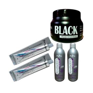 Imagem de Kit 2 Tinta Preto Azulado, 2 Ox Vol. 20 Masc 250g Mairibél