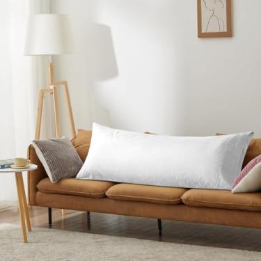 Imagem de Capa de travesseiro corporal tecido de algodão, fronha longa respirável, fecho de envelope amigo da pele