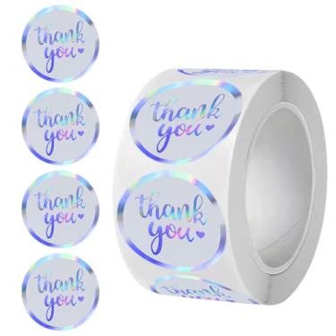 Imagem de 500 peças/rolo de adesivos de agradecimento, adesivos de papel de 2,5 cm com adesivo forte para embalagens de pequenas empresas, envelopes, sacolas de presente