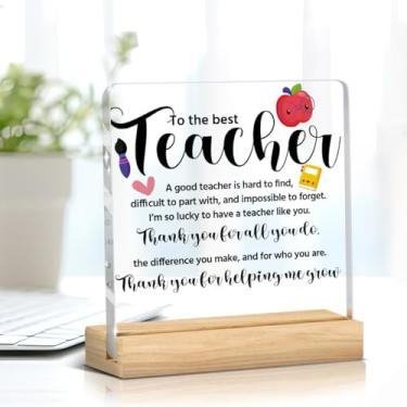 Imagem de Presentes de agradecimento de professores presente de aniversário de professores de Natal de estudantes decoração de mesa de escritório placa acrílica lembrança presente