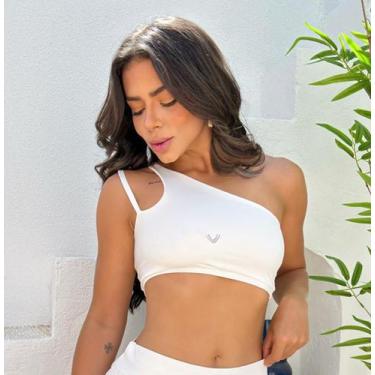 Imagem de Top fitness de poliamida com bojo removivel - Manu - Levana, Marrom, P