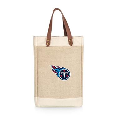 Imagem de PICNIC TIME NFL Tennessee Titans Pinot - Bolsa de vinho isolada para garrafas de juta 2 - Sacola para vinho - Bolsa para presente de vinho, (bege)