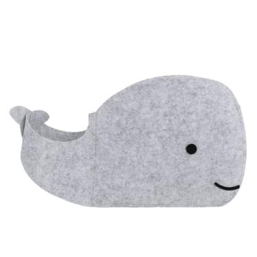 Imagem de HEEPDD Cesta de Armazenamento Em Forma de Baleia, Caixa de Armazenamento Dobrável de Feltro para Roupas, Brinquedos, Cobertores Com Material Lavável 25x37x20cm (Cinza)