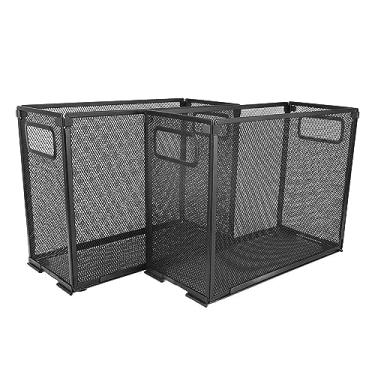 Imagem de QANYEGN Organizador de arquivo pendurado, caixa de pasta de arquivo de malha de metal, caixas de armazenamento organizador de armário de arquivo para material de escritório em casa