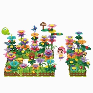 Imagem de Jardim de Flores de Montar Brinquedo Educativo com Kit de Montagem DIY Colorido com Flores e Borboletas Sistema de Encaixe Fácil para Crianças