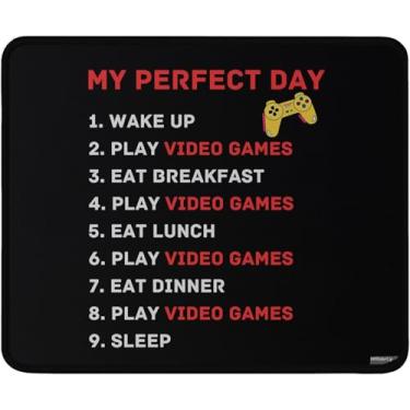 Imagem de Mouse pad Gamer com design perfeito de programação de dia, preto, base de borracha antiderrapante, 24 x 19 cm, superfície lavável