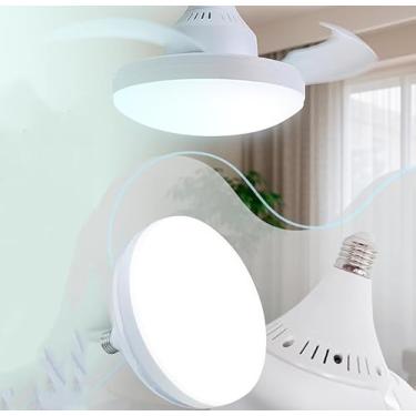 Imagem de Ventilador de Teto Retrátil Luz Ajustável Silencioso Com Controle Remoto Moderno