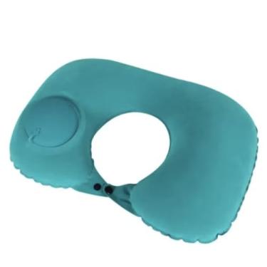 Imagem de Travesseiro De Viagem Avião Inflável Leve Portátil Pescoço Automática Inflável Cervical (VERDE)