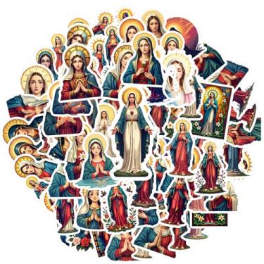 Imagem de 70 peças de adesivos religiosos santa devoção paz faça você mesmo pacote de adesivos de PVC sagrado para notebook, bagagem, copo de celular, faça você mesmo, telefone, guitarra, laptop, notebook, mala