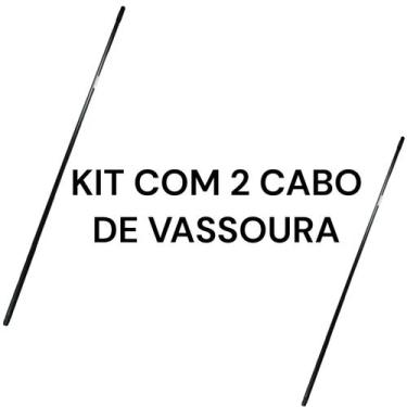 Imagem de Kit com 2 cabo para vassoura preto de metal 1,40m para pendurar - PERF