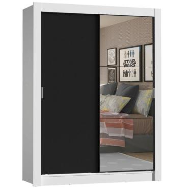 Imagem de Guardam Roupa Solteiro 2 Portas Correr Espelho Denver Madesa