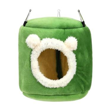 Imagem de MFMEXUL Casinha de Pássaros para Montar, Rede de Veludo para O Inverno, Cama para Pássaros, para Periquitos, Agapornis, Papagaios Cinzentos E Agapornis, verde