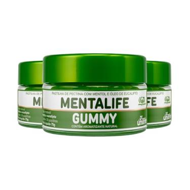 Imagem de kit 3 Mentalife Gummy Unilfe Menta e Eucalipto 30 gomas